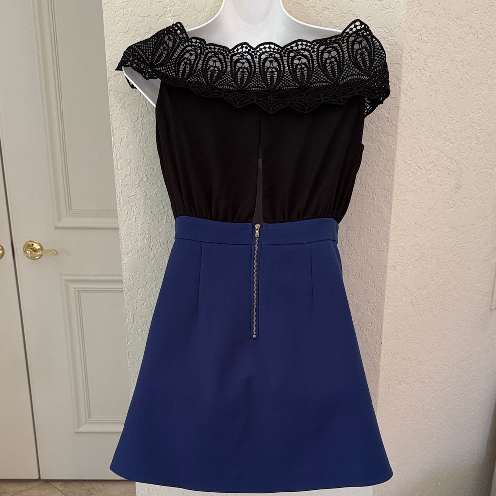 Chic A-Line Blue Black Dress - Picture 7 of 10
